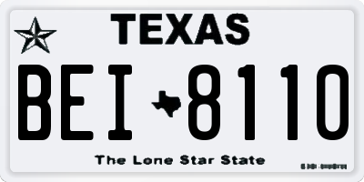 TX license plate BEI8110
