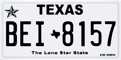 TX license plate BEI8157