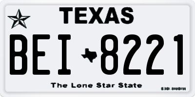 TX license plate BEI8221