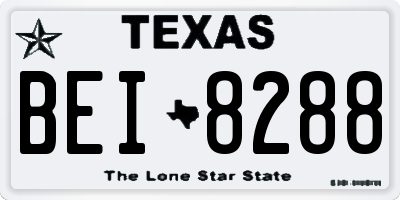 TX license plate BEI8288