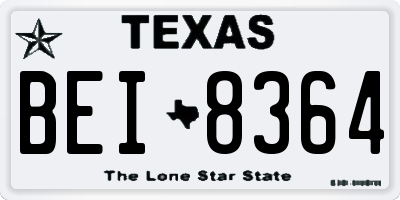 TX license plate BEI8364