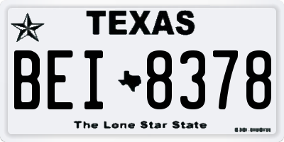 TX license plate BEI8378