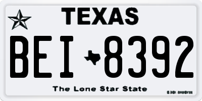 TX license plate BEI8392