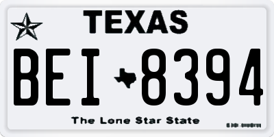 TX license plate BEI8394