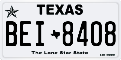 TX license plate BEI8408