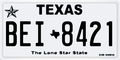 TX license plate BEI8421