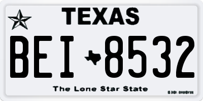 TX license plate BEI8532