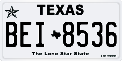 TX license plate BEI8536