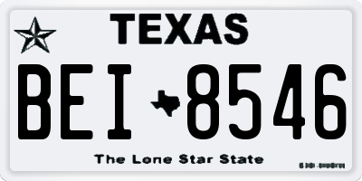 TX license plate BEI8546