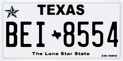 TX license plate BEI8554