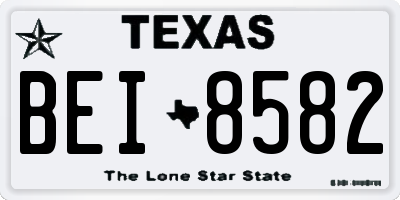 TX license plate BEI8582