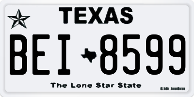 TX license plate BEI8599