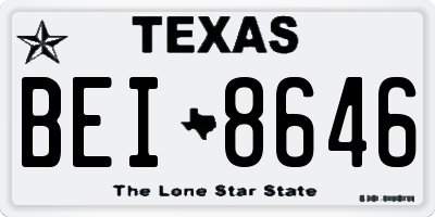 TX license plate BEI8646