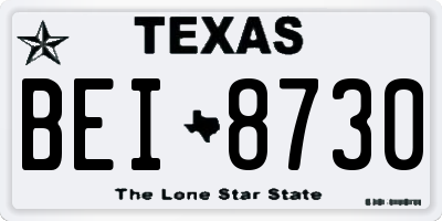 TX license plate BEI8730