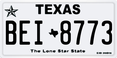 TX license plate BEI8773