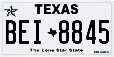 TX license plate BEI8845