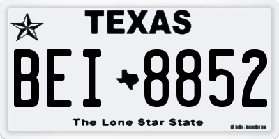 TX license plate BEI8852