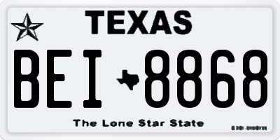 TX license plate BEI8868