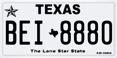 TX license plate BEI8880