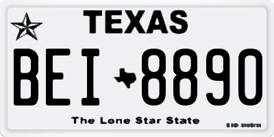 TX license plate BEI8890