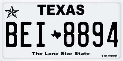 TX license plate BEI8894