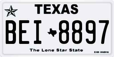 TX license plate BEI8897