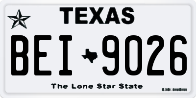 TX license plate BEI9026