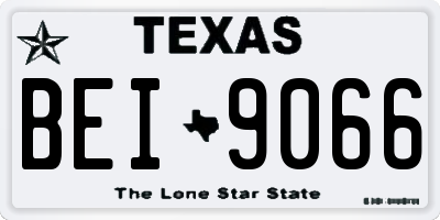 TX license plate BEI9066