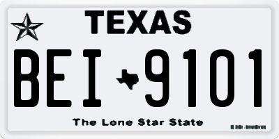 TX license plate BEI9101