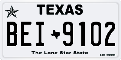 TX license plate BEI9102