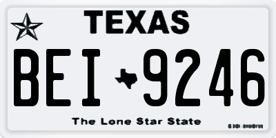 TX license plate BEI9246