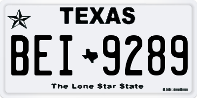 TX license plate BEI9289