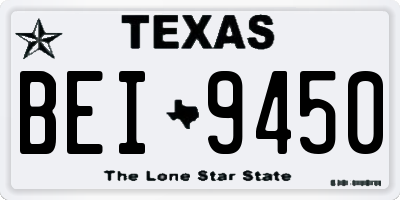 TX license plate BEI9450