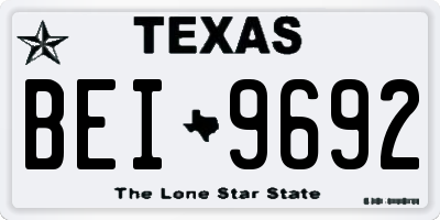 TX license plate BEI9692
