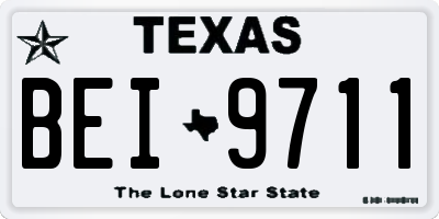 TX license plate BEI9711