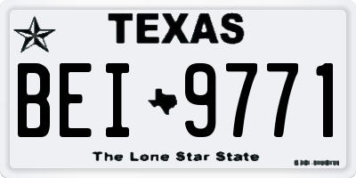 TX license plate BEI9771