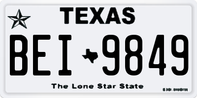 TX license plate BEI9849