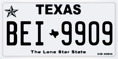 TX license plate BEI9909