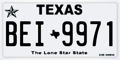 TX license plate BEI9971