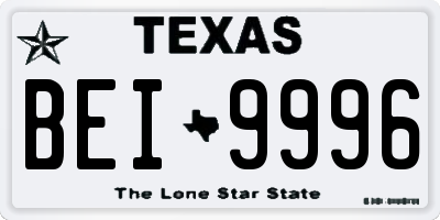 TX license plate BEI9996