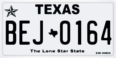 TX license plate BEJ0164