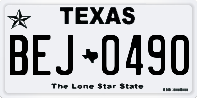 TX license plate BEJ0490
