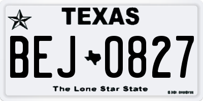 TX license plate BEJ0827