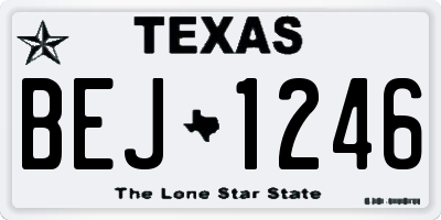 TX license plate BEJ1246