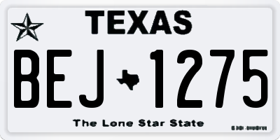 TX license plate BEJ1275