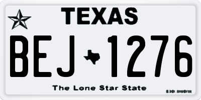 TX license plate BEJ1276