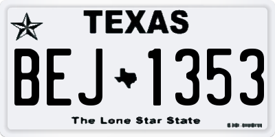TX license plate BEJ1353