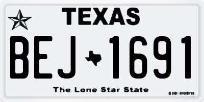 TX license plate BEJ1691
