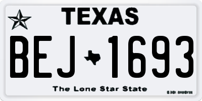 TX license plate BEJ1693