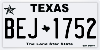 TX license plate BEJ1752